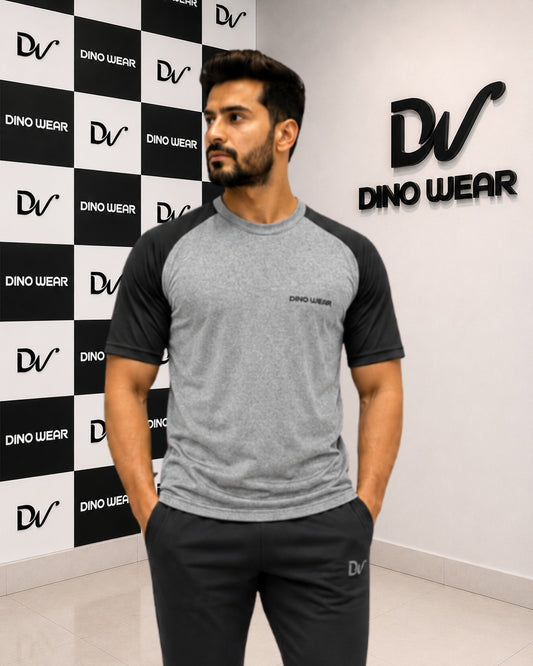 Men’s Gray & Black Lycra Track suit – Dino Wear