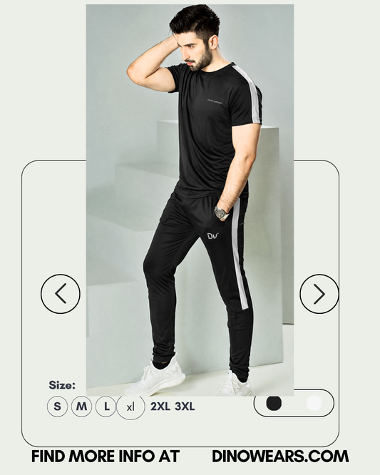 Men’s Black & White Tracksuit – Dino Wear