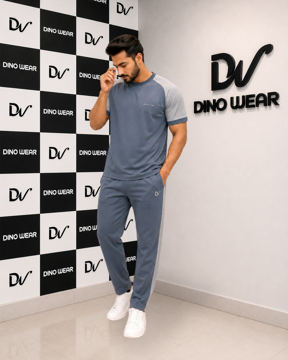 Men’s Dark Gray & Gray Tracksuit – Dino Wear