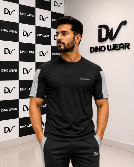 Men’s Black & White Tracksuit – Dino Wear