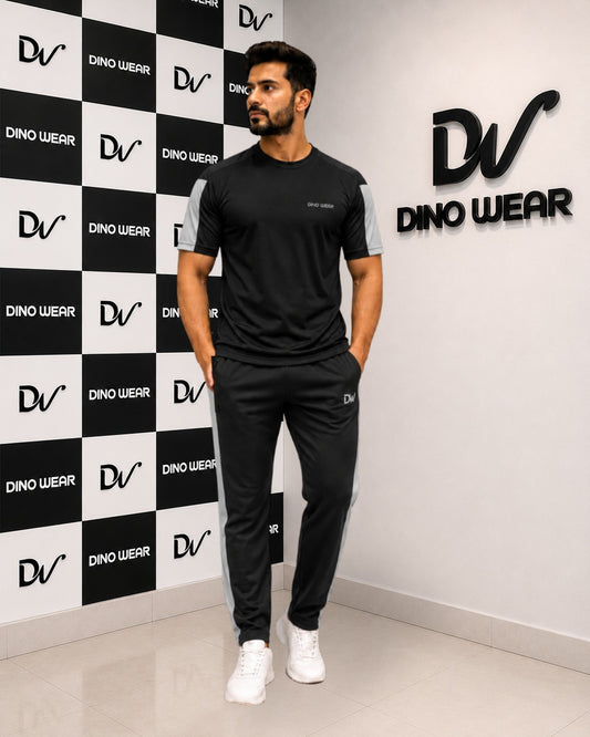 Men’s Black & White Tracksuit – Dino Wear