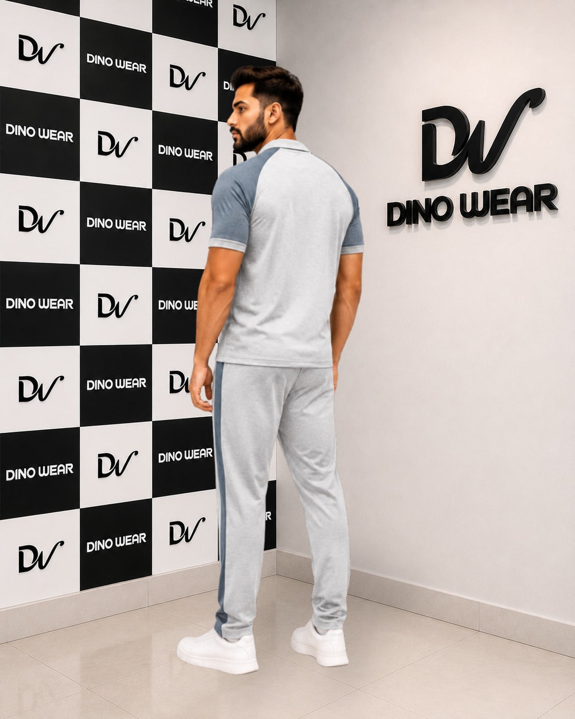 Men’s Gray & Dark Gray Tracksuit – Dino Wear
