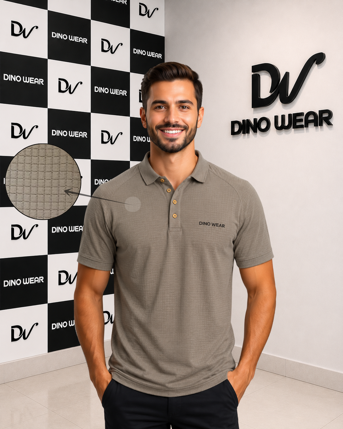 Men’s Skin Lycra Polo Shirt – Dino Wear