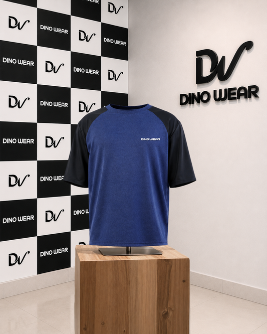 Men’s Blue & Black Lycra T-Shirt – Dino Wear