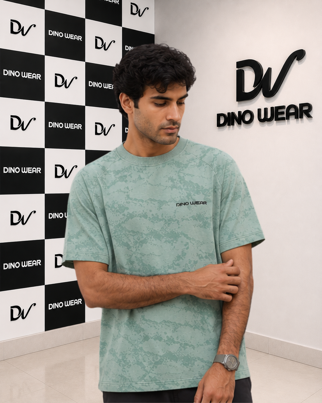 Men’s Green Lycra T-Shirt – Dino Wear