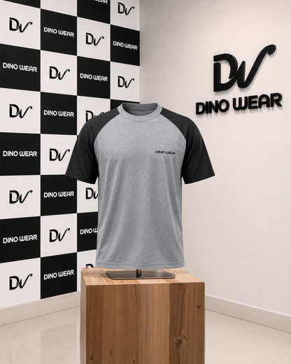 Men’s Gray & Black Lycra T-Shirt – Dino Wear