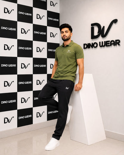 Men's Sea-Green & Black Tracksuit-Dino Wear