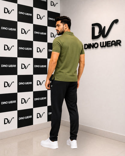 Men's Sea-Green & Black Tracksuit-Dino Wear