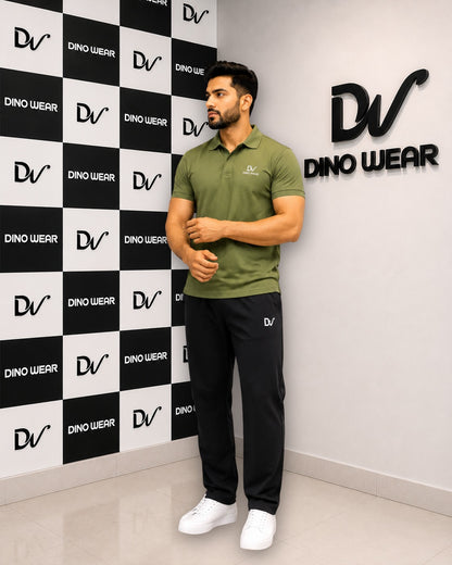 Men's Sea-Green & Black Tracksuit-Dino Wear